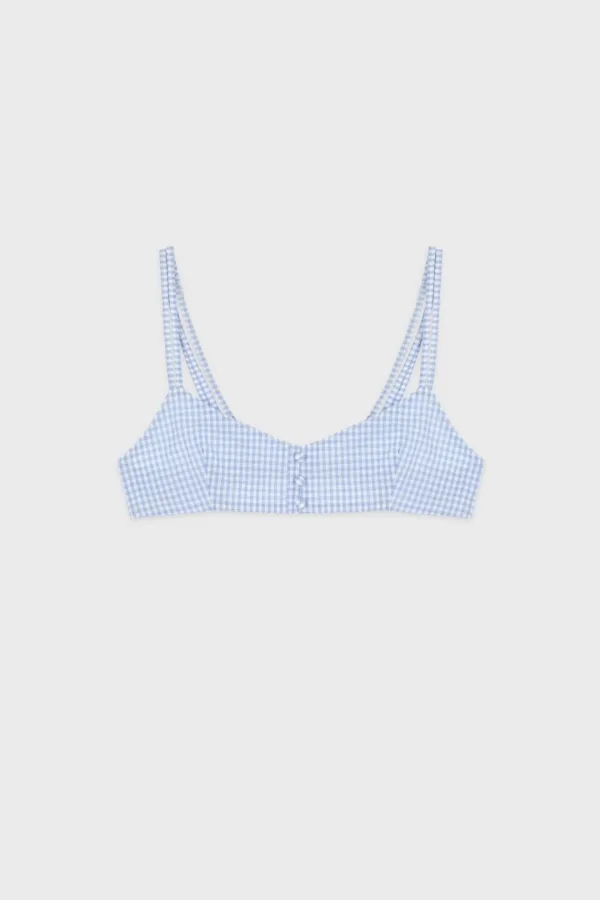 Three Button Layered Bustier (Blue)