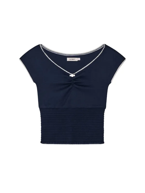PEEKABOO SMOKE TEE (NAVY)