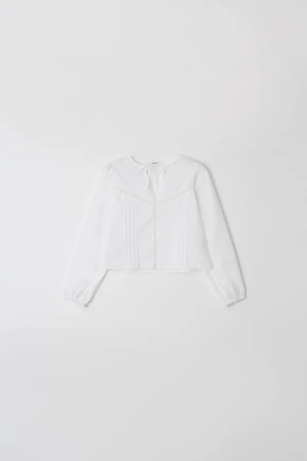 breath sleeve blouse (white)