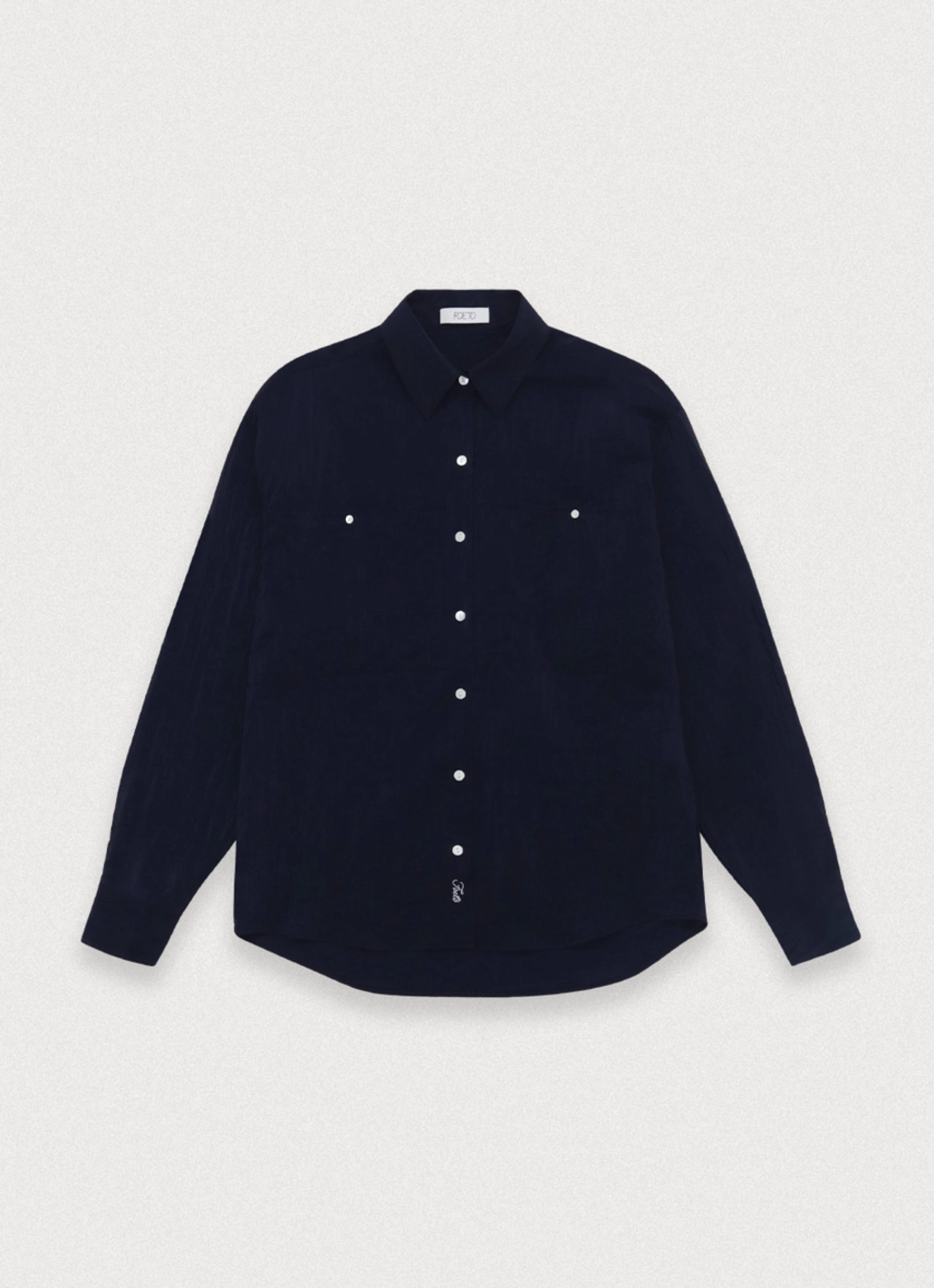 포에토 Beach shirring shirt - navy 상품 이미지 3