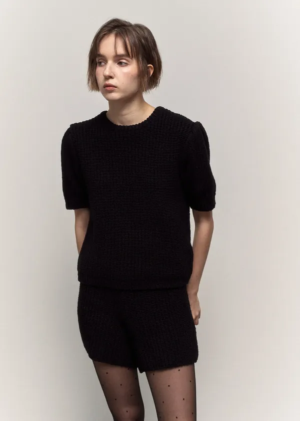 [ 바로배송 ] BUBBLES KNIT TOP [BLACK]