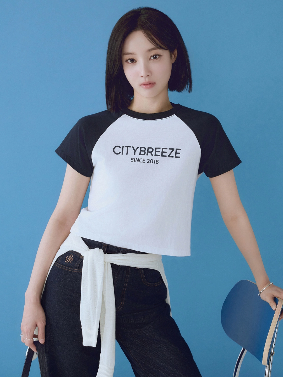 시티브리즈 시티 래글런 배색 크롭 반팔 티셔츠_WHITE 상품 이미지 2