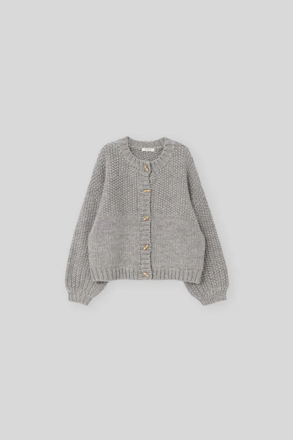 Woolly duffle cardigan (gray)