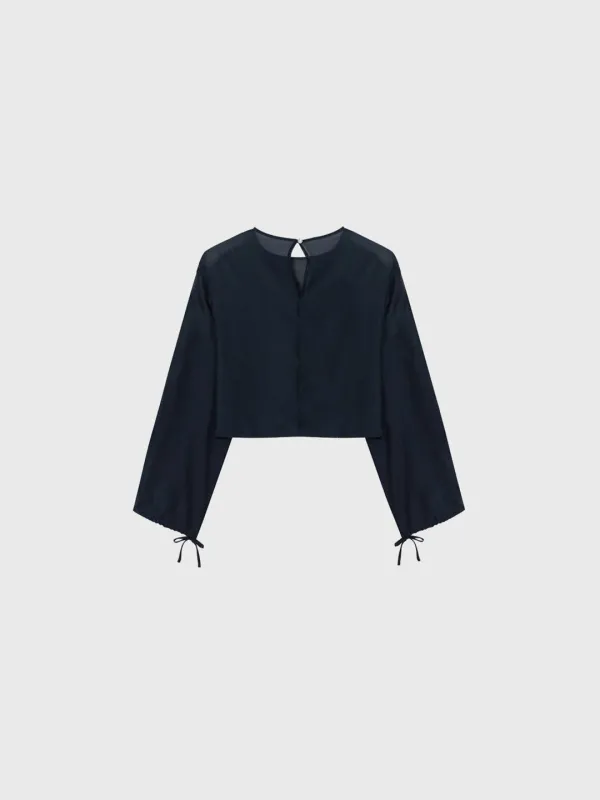 Silky crop blouse