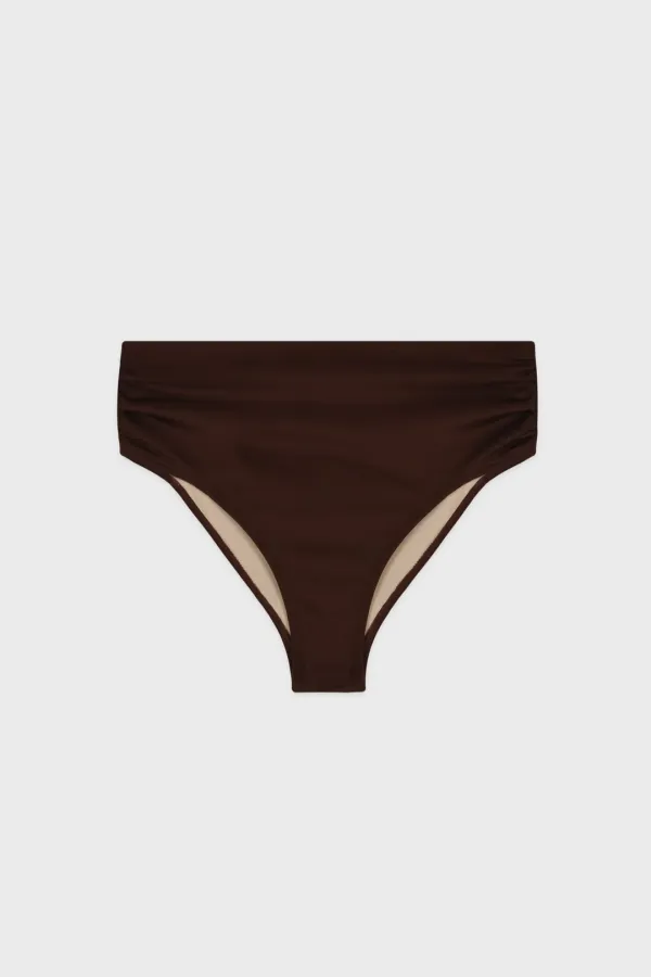 Shirring Bikini Brief (Brown)