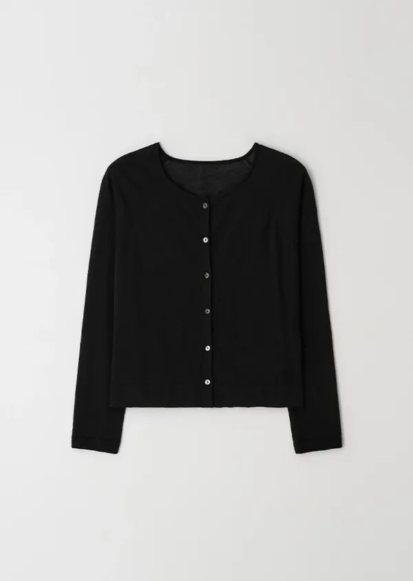 cotton blended knit cardigan-black