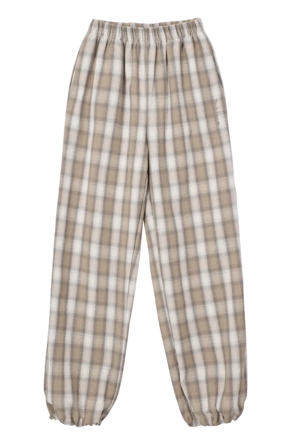 CHECK EASY PANTS_BEIGE