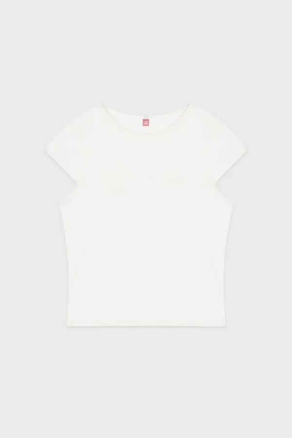Logo Cap Sleeve T-shirt (White)