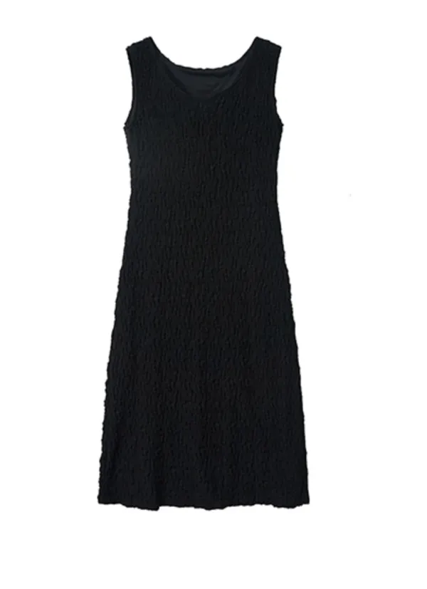 WRINKLE LONG ONE PIECE - BLACK