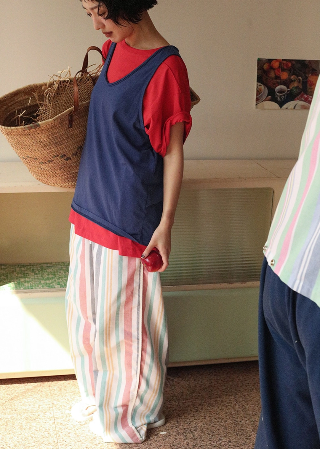 톤세 STOI STRIPE CURVED PANTS 상품 이미지 3