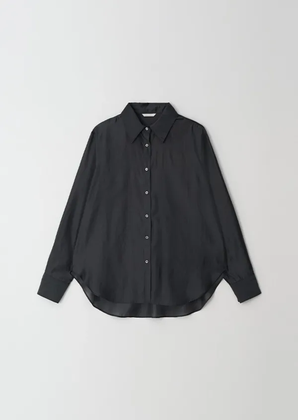 tencel basic shirt-charcoal