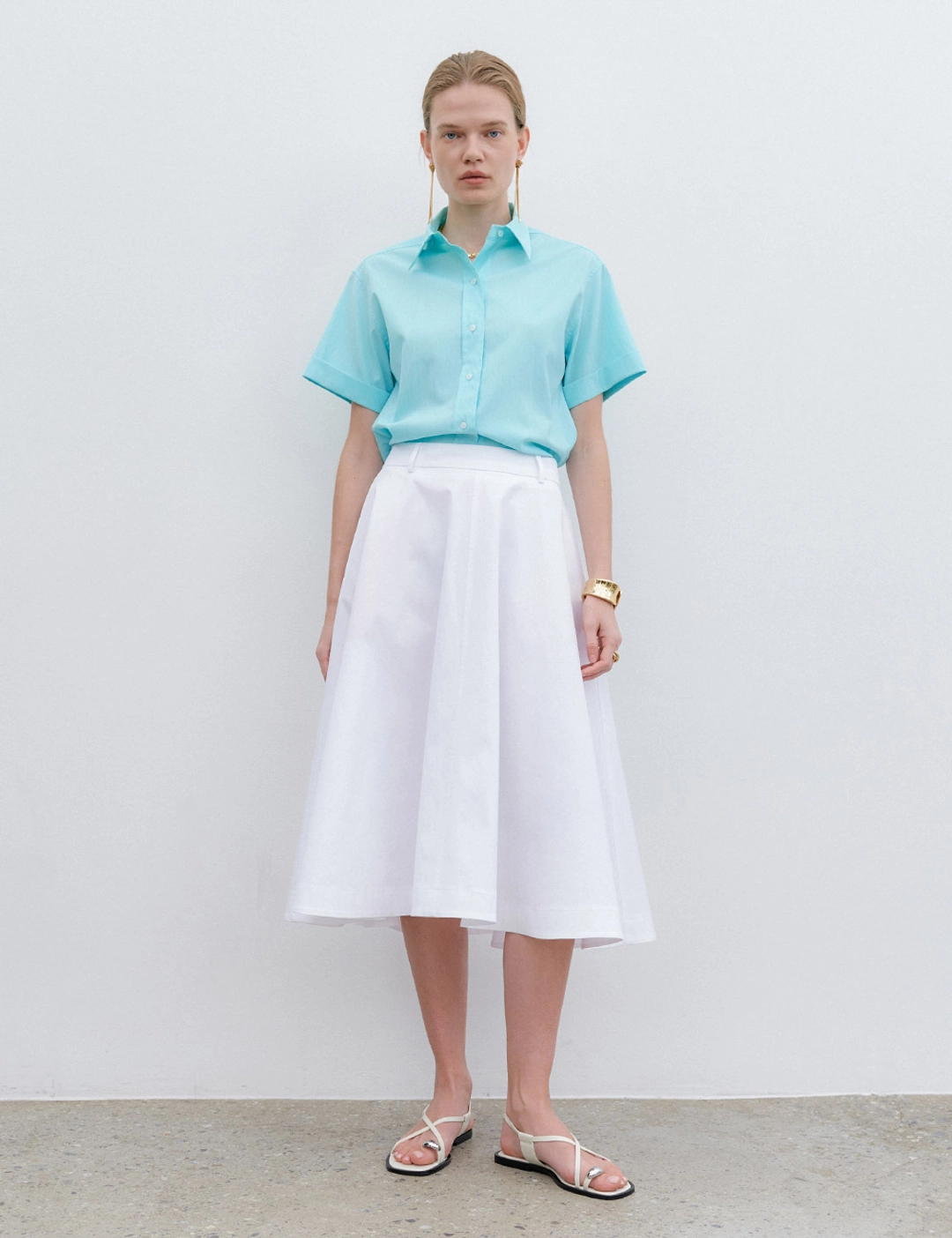 노미나떼 Roma Flare Skirt (White) 상품 이미지 1