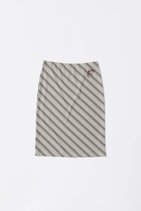 Mesh Stripe Midi Skirt Butter