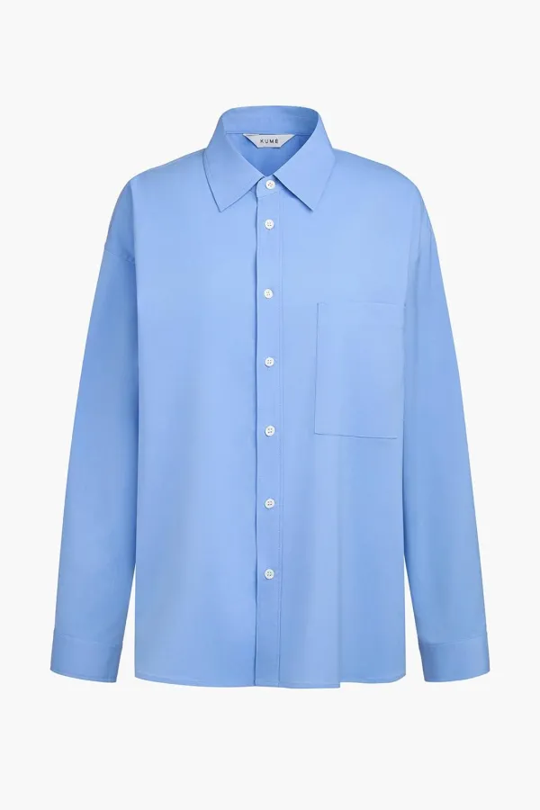 [Men] Wrinkle Free Over-Fit Shirt, Sky Blue