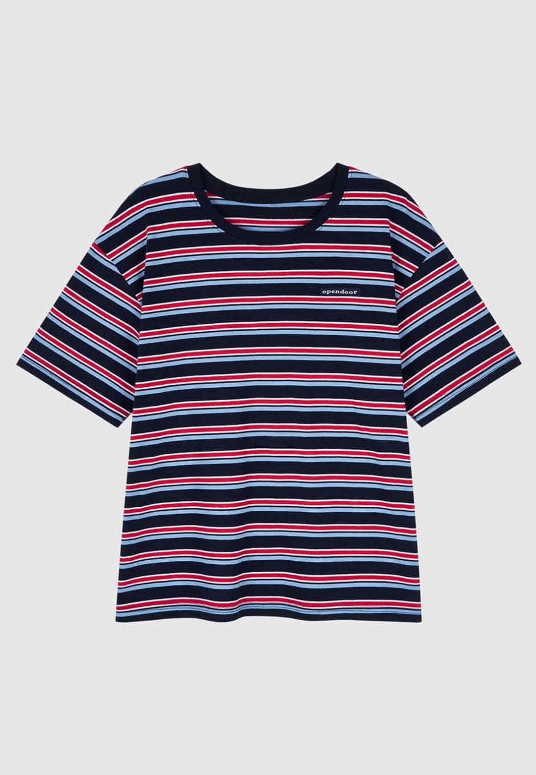 오픈도어 [5월 26일 순차배송] stripe half top navy 상품 이미지 3