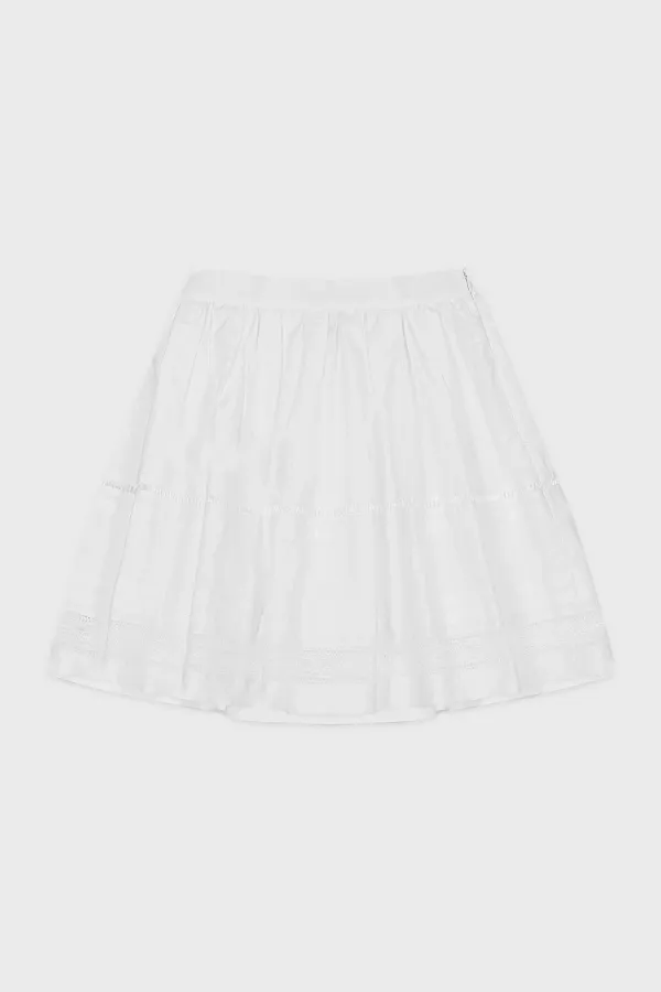 Lace Flared Skirt (White)