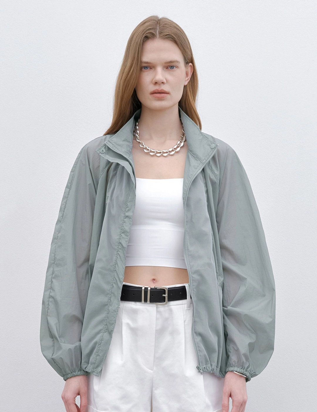 노미나떼 Nomad Mesh Wind Breaker Jacket (Mint Gray) 상품 이미지 2