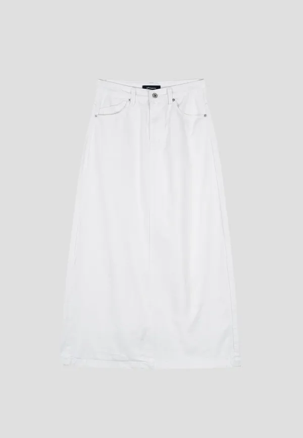 [M,L- size 6월 4일 순차배송] 6poket denim long skirt ivory
