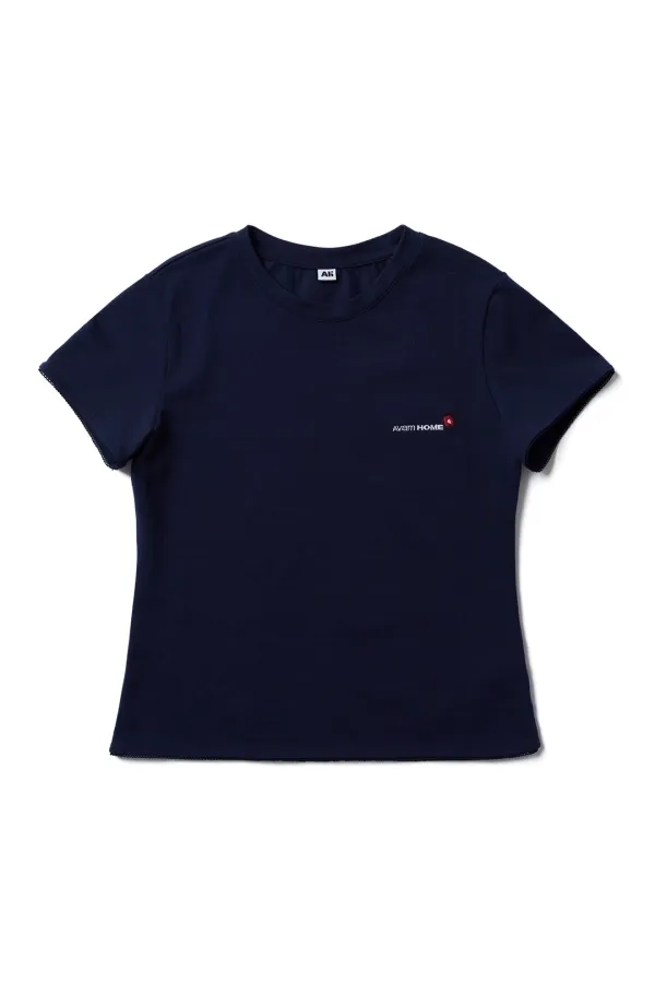 Lace Logo Tee Navy