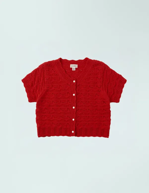 Crochet Cardigan (Red)