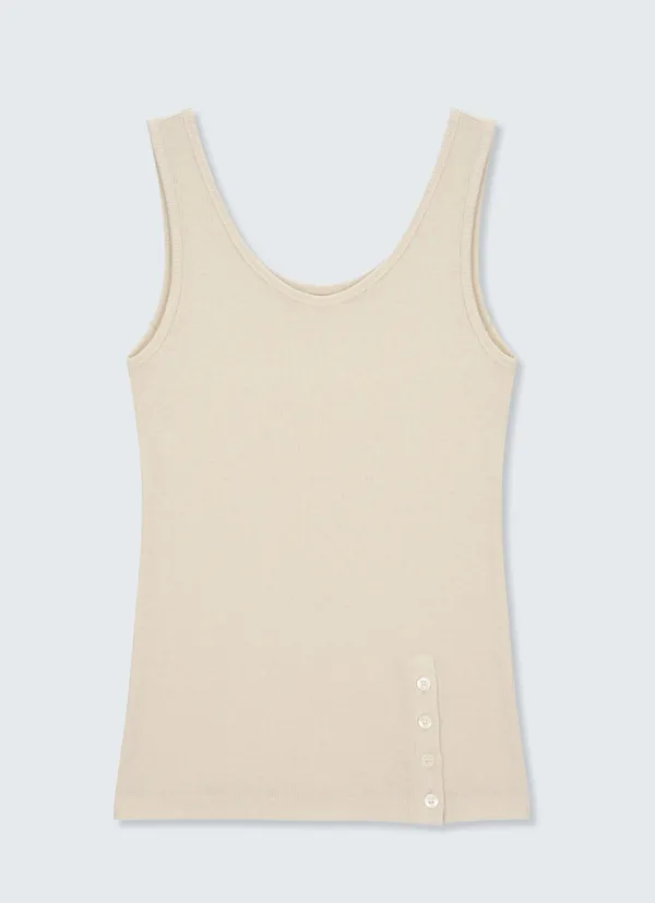 Ribbed Button TOP_(3Colors)