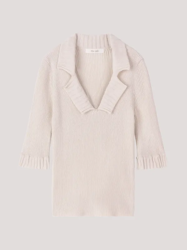 [8th 예약배송/6월18일] Double Collar Knit_Ivory