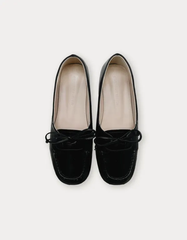 Leather Mocha Shoes - Black