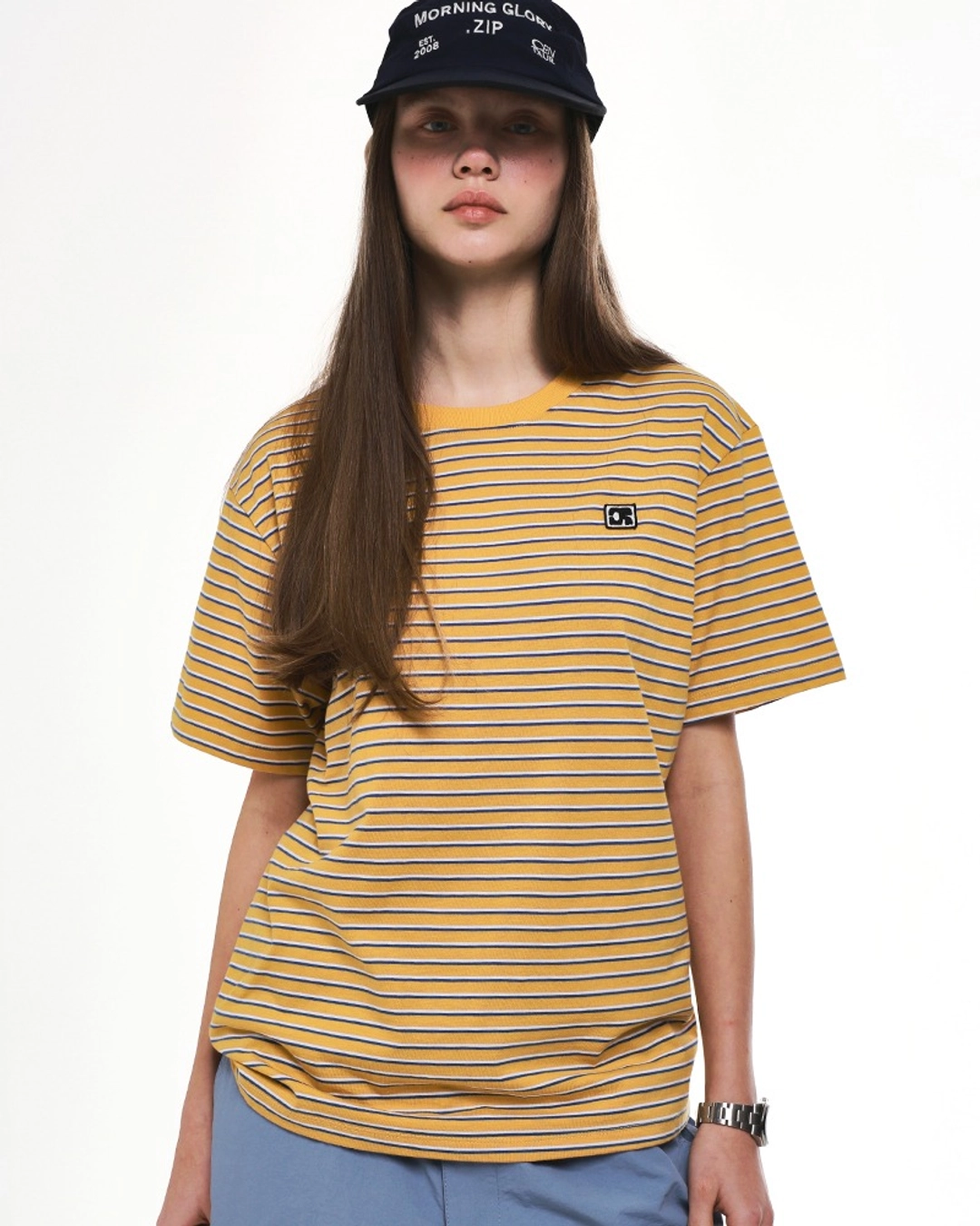센토르 STRIPE EMBLEM PATCH T-SHIRT_YELLOW 상품 이미지 2