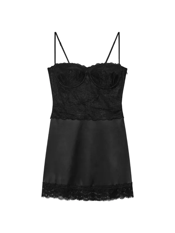 ANGEL DREAM SLIP DRESS (BLACK)