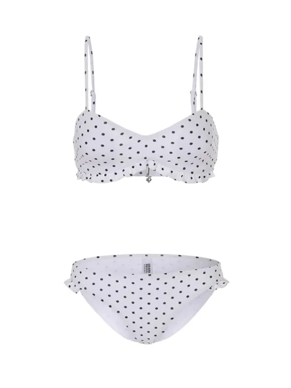 DOT FRILL BIKINI SET_WHITE