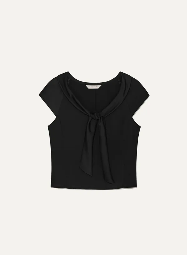 Valois Bowtie Top Black