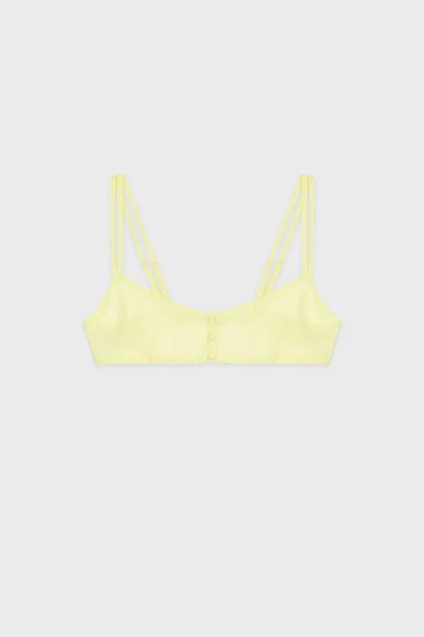 Three Button Layered Bustier (Cream Yellow)