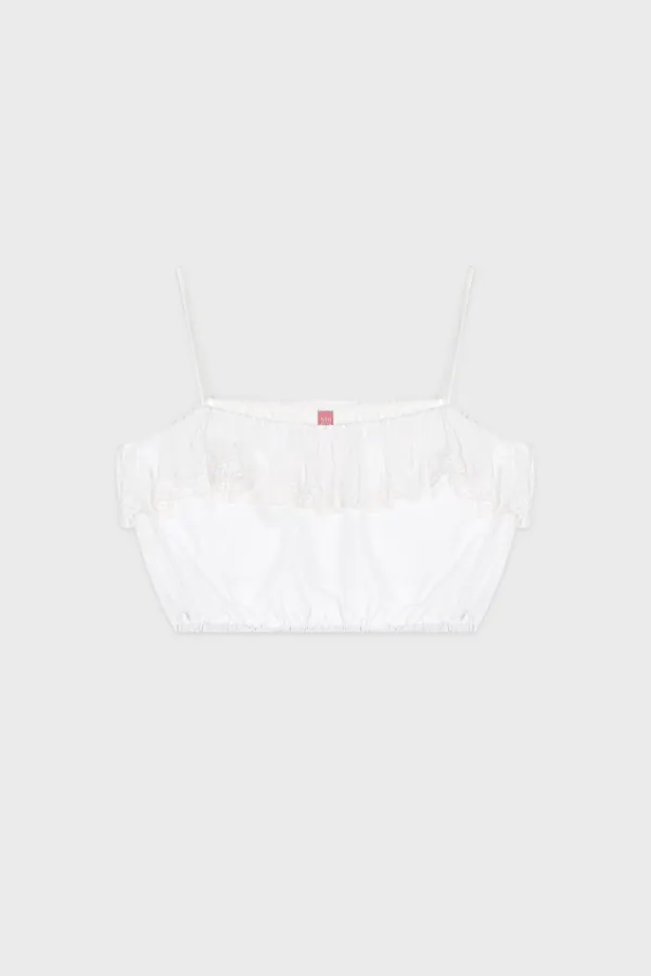 Scallop Crop Sleeveless (White)