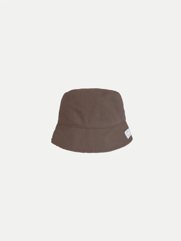 NAVI REVERSIBLE BUCKET HAT CHESTNUT • CHECK BROWN
