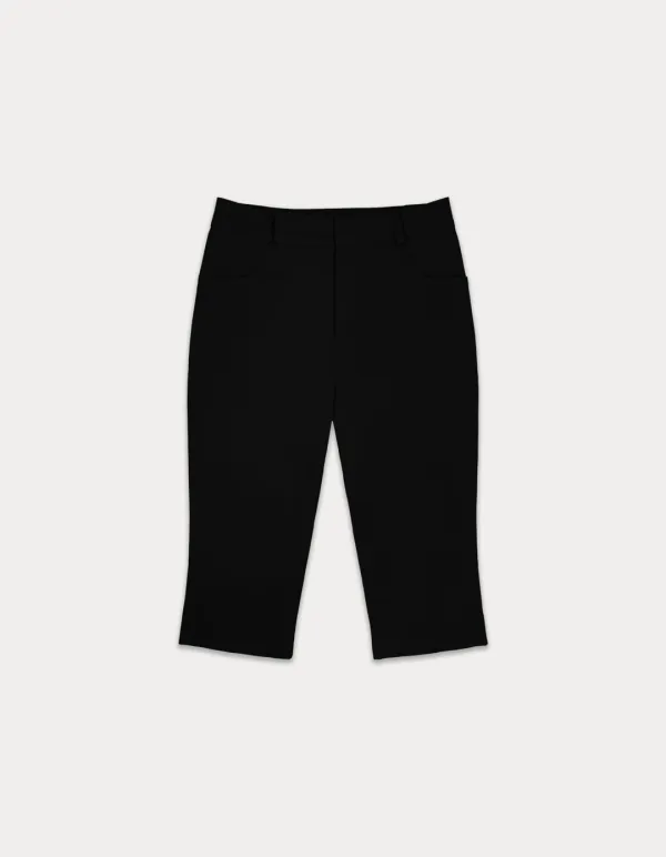 Slit biker pants - black