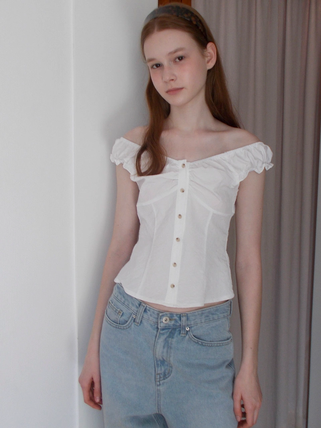 쏘이르 (2COLOR)2WAY SHIRRING BLOUSE 상품 이미지 2