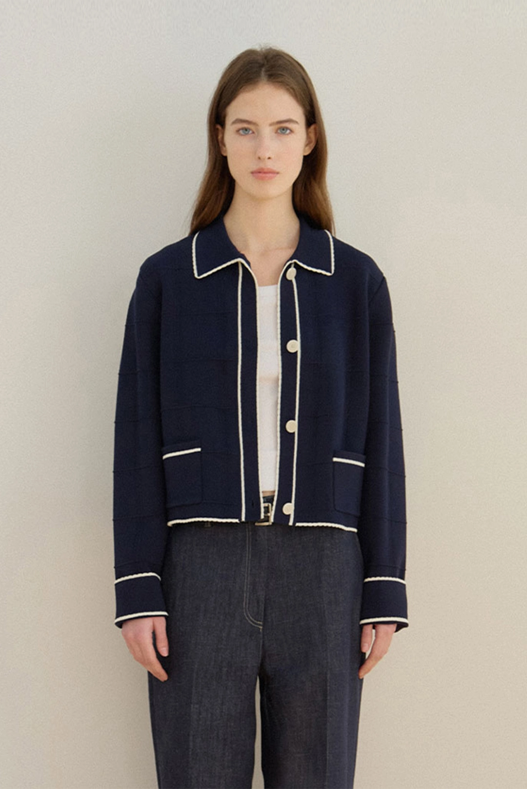 샤드라마 TRIMING SINGLE KNIT JACKET 상품 이미지 2