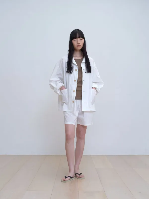 [Exclusive] Washed work jacket (khaki / white / brown)