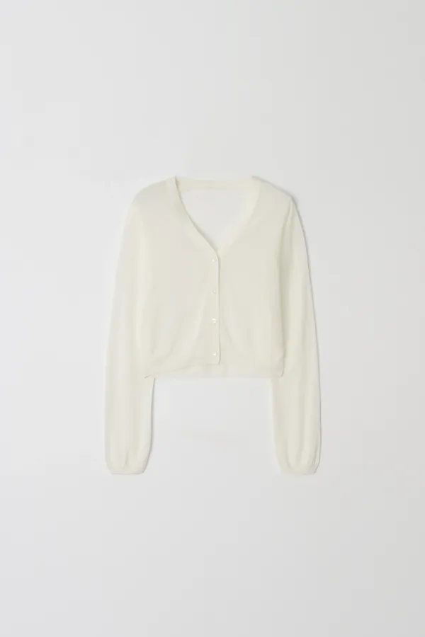 plain see-through cardigan (ivory)