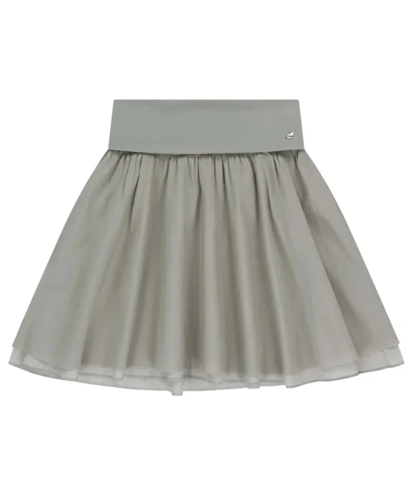 DOUBLE SHIRRING SKIRT GREY