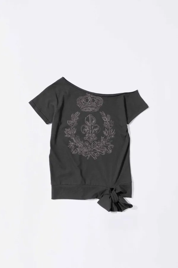 Chateau Shithole Tie Tee Charcoal