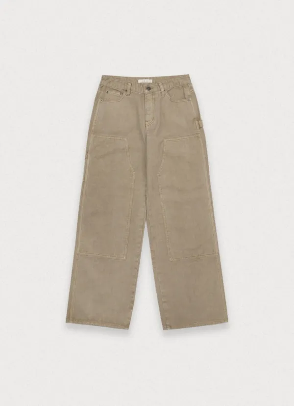 [9th] Girls pocket dying beige pants