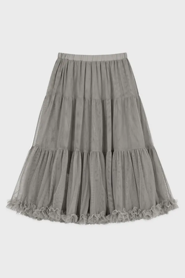 Tute Midi Skirt (Light Grey)